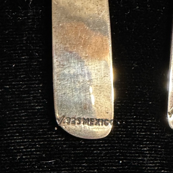 Sterling Silver & Copper Etched Tree Design Dangle Earrings 1.25"  Mexico - Picture 3 of 5